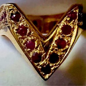 14k Heavy Ruby Ring